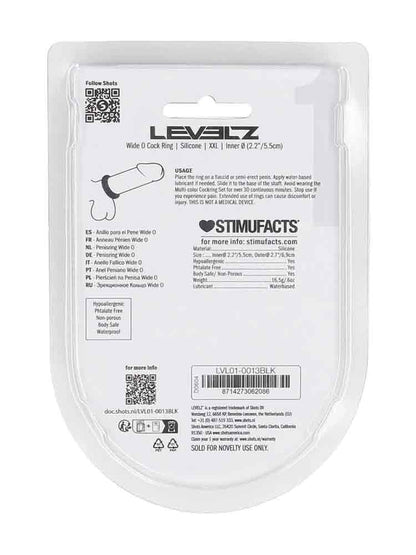 LEVELZ Silikon Wide O Cockring 55mm schwarz