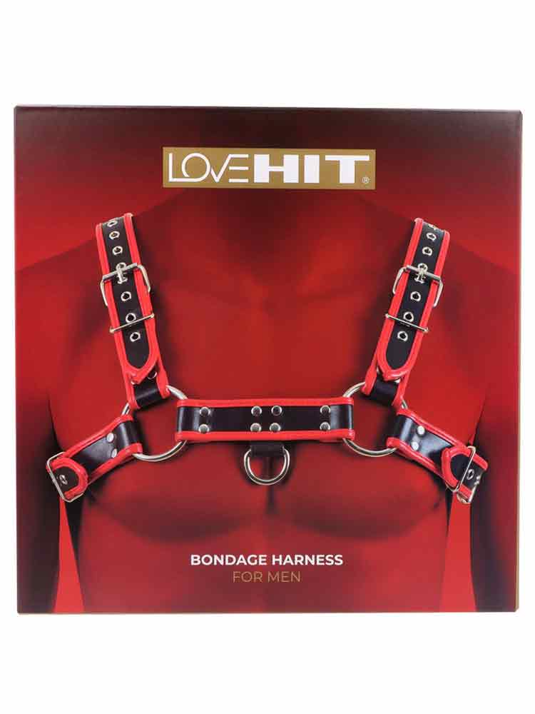 LOVEHIT Oberkörper-Harness Vegan schwarz-rot