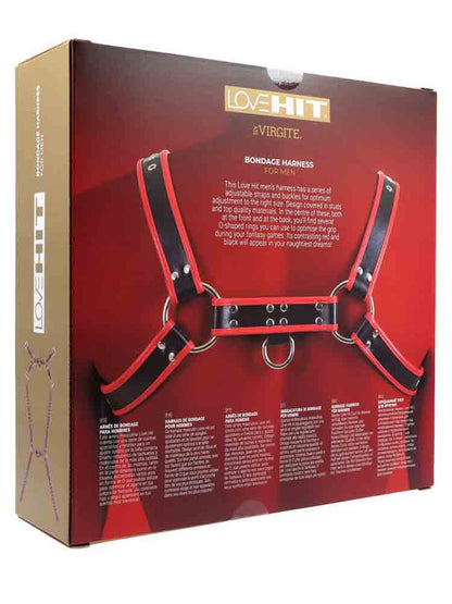 LOVEHIT Oberkörper-Harness Vegan schwarz-rot