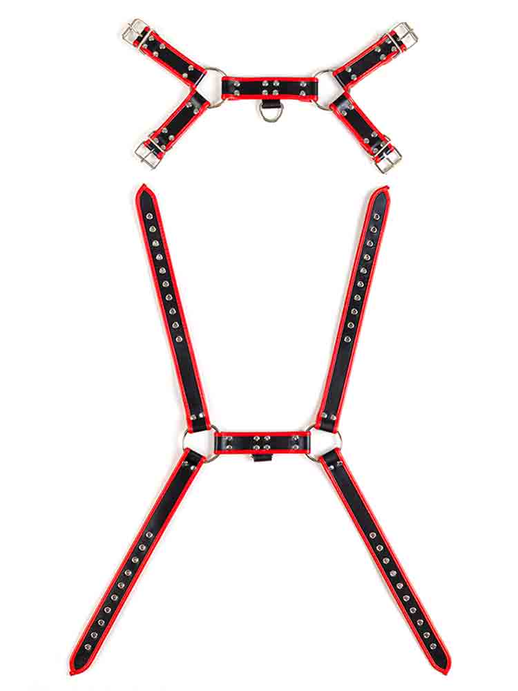 LOVEHIT Oberkörper-Harness Vegan schwarz-rot