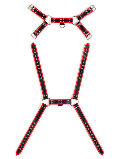 LOVEHIT Oberkörper-Harness Vegan schwarz-rot