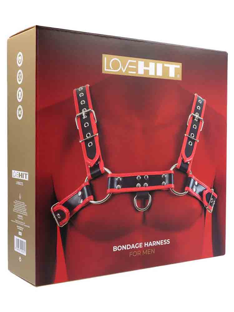 LOVEHIT Oberkörper-Harness Vegan schwarz-rot