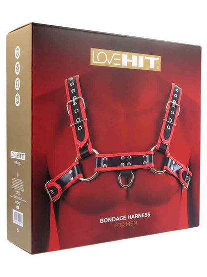 LOVEHIT Oberkörper-Harness Vegan schwarz-rot