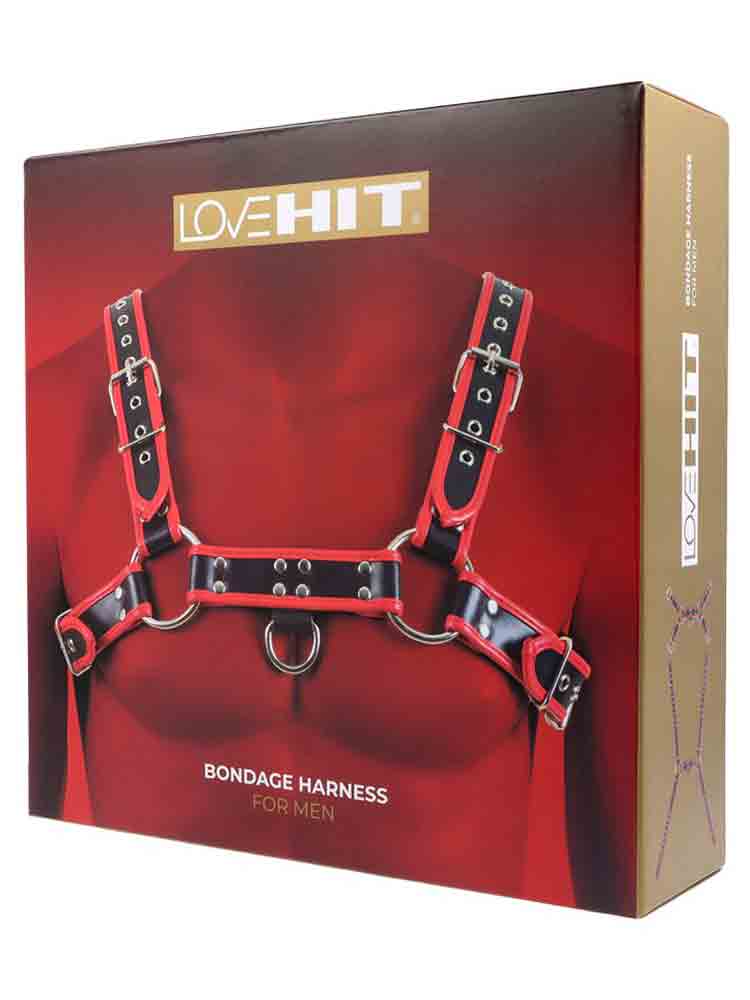 LOVEHIT Oberkörper-Harness Vegan schwarz-rot