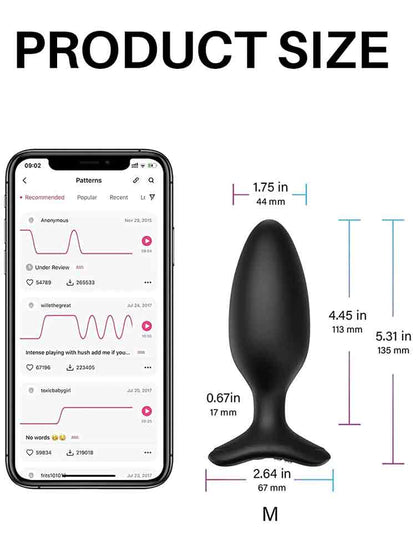 LOVENSE Bluetooth HUSH 2 Vibro Butt Plug M 44x113mm