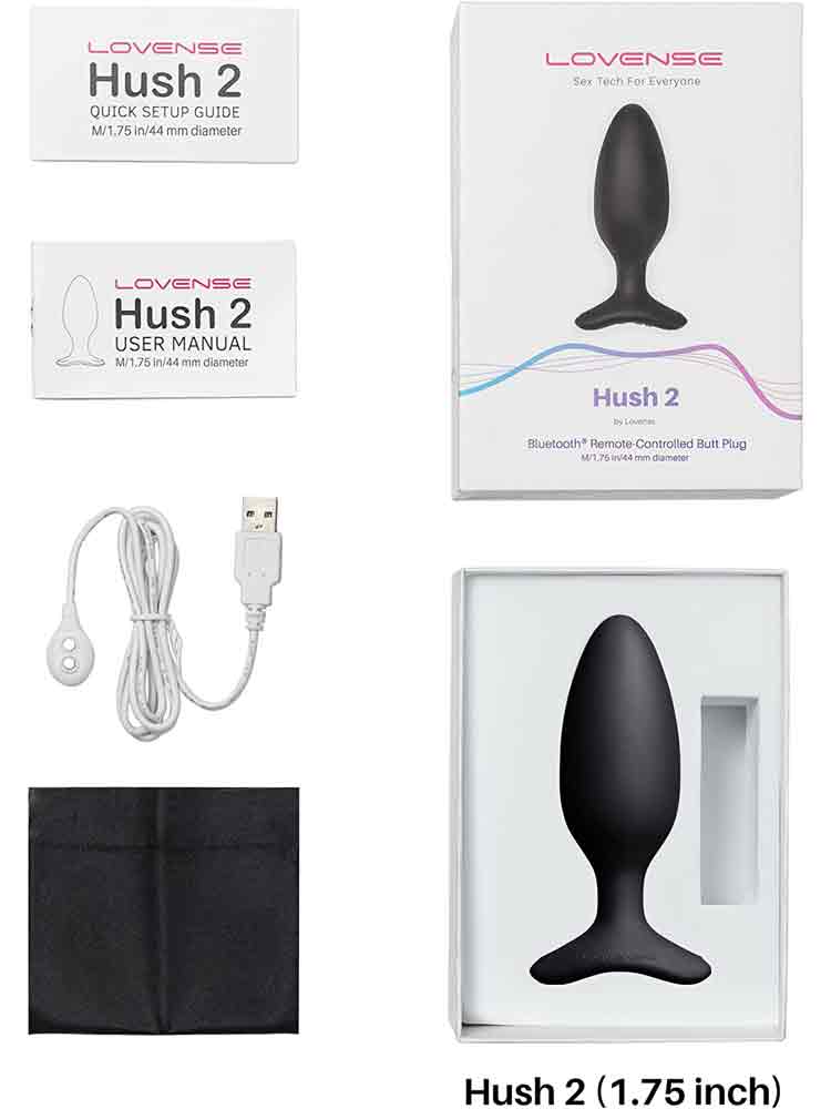 LOVENSE Bluetooth HUSH 2 Vibro Butt Plug M 44x113mm