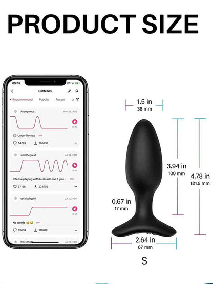 LOVENSE Bluetooth HUSH 2 Vibro Butt Plug S 38x100mm