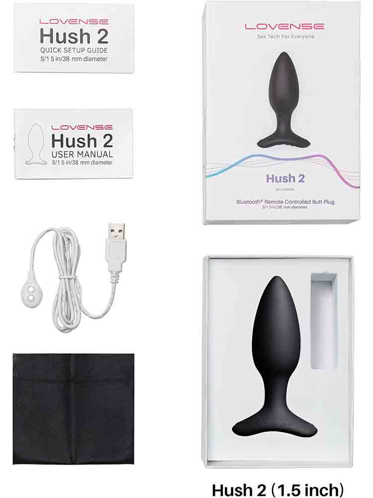 LOVENSE Bluetooth HUSH 2 Vibro Butt Plug S 38x100mm