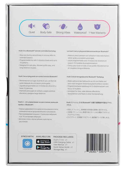 LOVENSE Bluetooth HUSH 2 Vibro Butt Plug XS 25x98mm