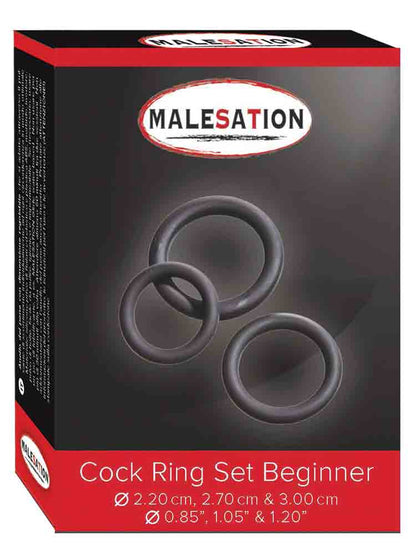 MALESATION Silikon 3er Beginner Cockring-Set