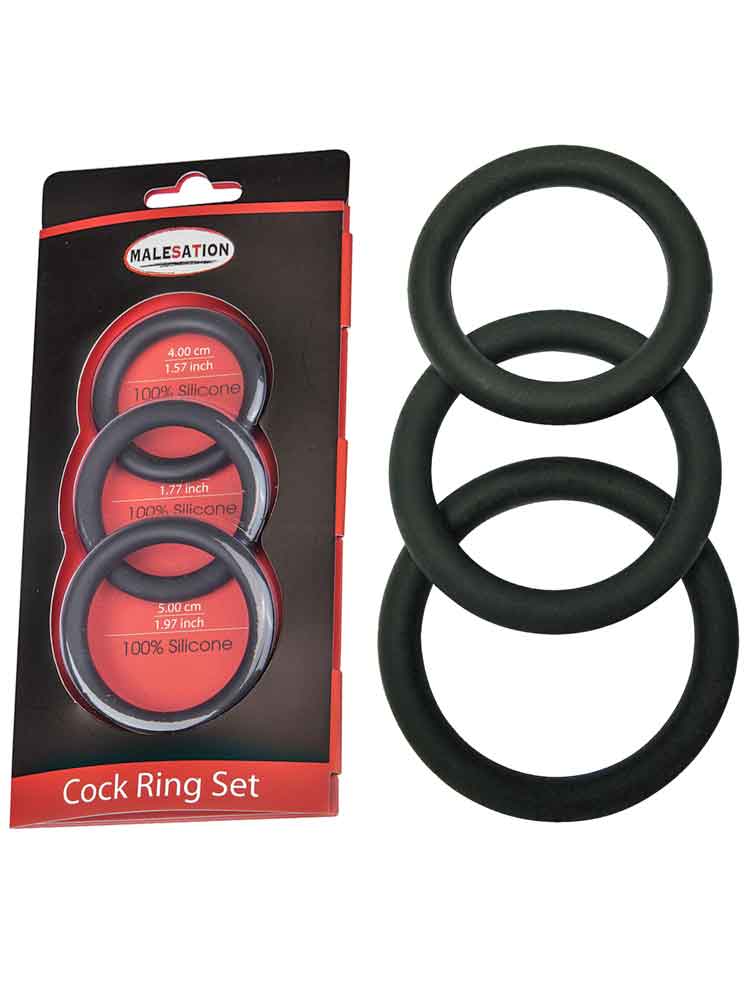 MALESATION Silikon 3er Cockring-Set