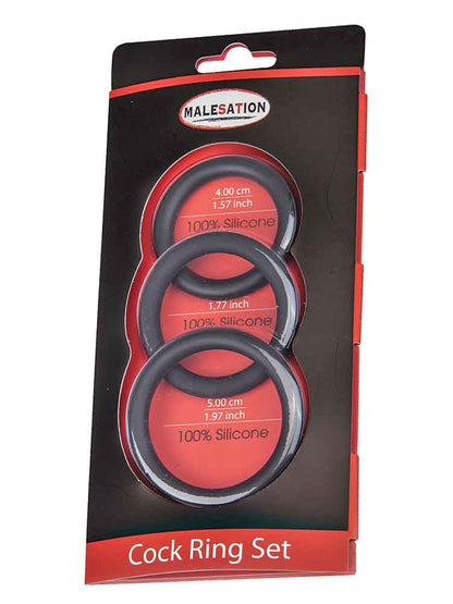 MALESATION Silikon 3er Cockring-Set