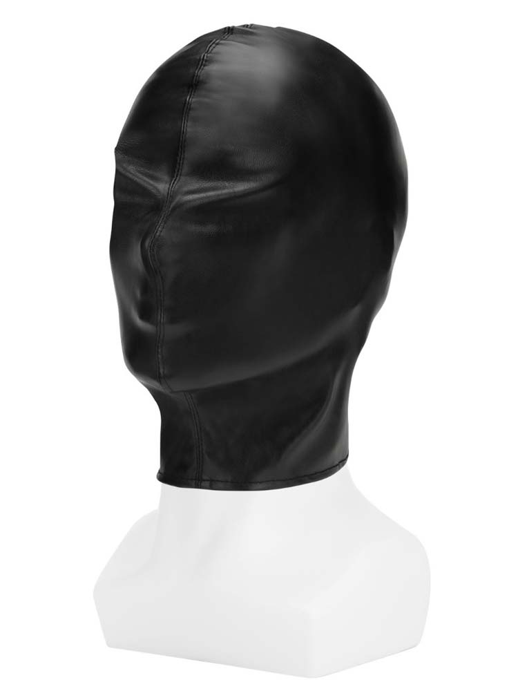 Maske Veganes Leder geschlossen schwarz