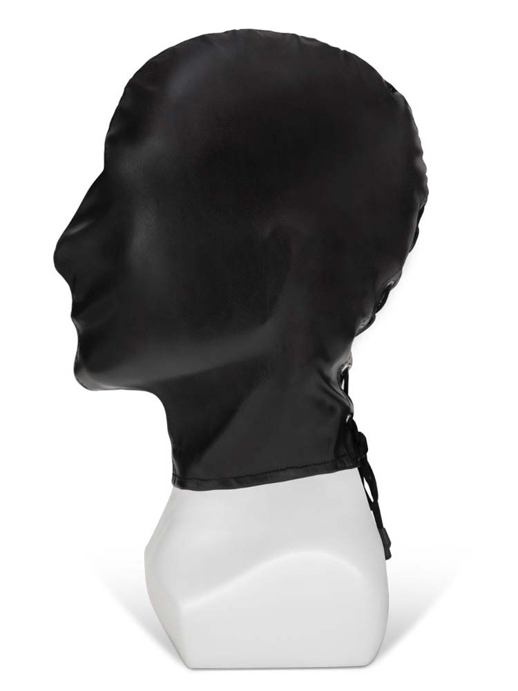 Maske Veganes Leder geschlossen schwarz