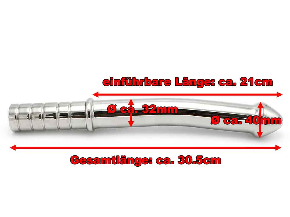 Mega-Edelstahl-Dildo 30 x 4 cm