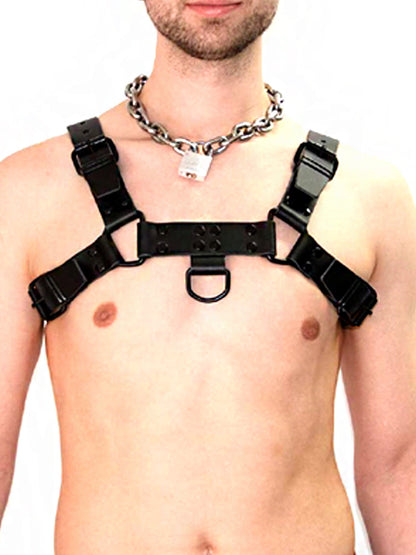 Mister B Leather Chest/Brust Harness Saddle Leather schwarz