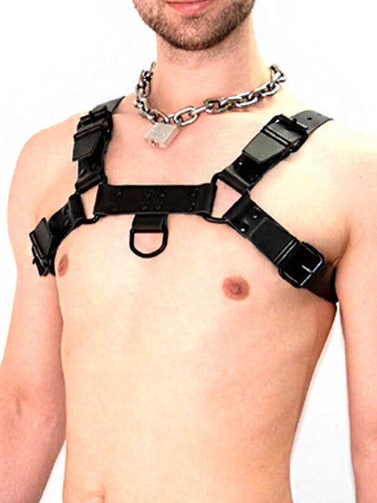 Mister B Leather Chest/Brust Harness Saddle Leather schwarz