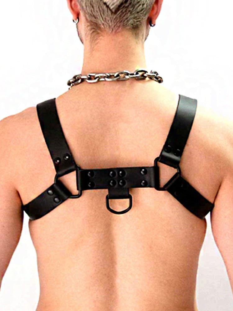 Mister B Leather Chest/Brust Harness Saddle Leather schwarz