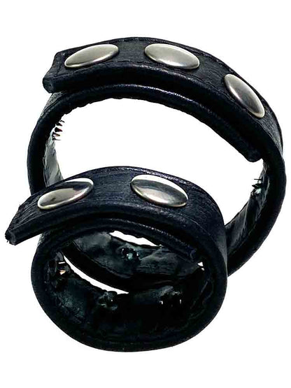 Leder DUO Cockring 21/21 mit Dornen