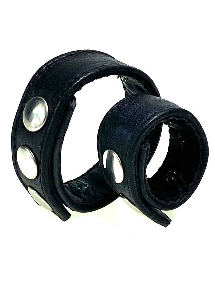 Leder DUO Cockring 21/21 mit Dornen