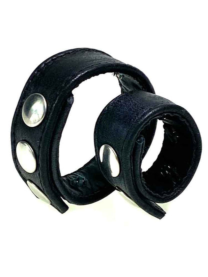 Leder DUO Cockring 21/21 mit Dornen