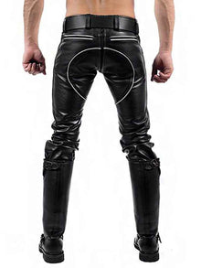 Mister B Leather FXXXer Jeans schwarz - weiße Paspel