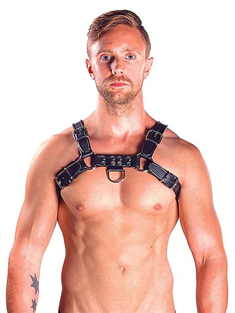 Mister B Leather Chest/Brust Harness, schwarz-schwarz