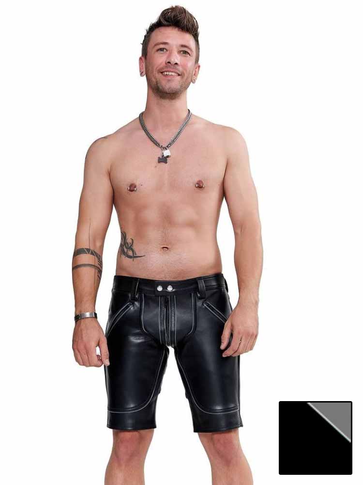 Mister B Leather FXXXer Shorts - graue Paspel