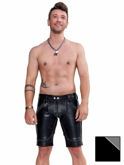 Mister B Leather FXXXer Shorts - graue Paspel