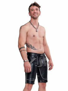 Mister B Leather FXXXer Shorts - weisse Paspel