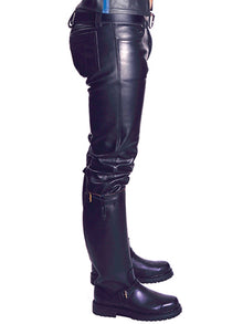 Mister B Leder Jeans Zip-Fly Verschluss