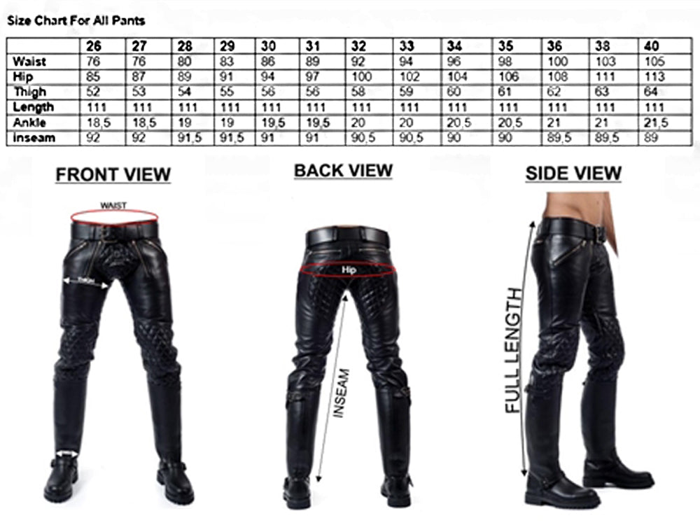 Mister B Leder Jeans Zip-Fly Verschluss
