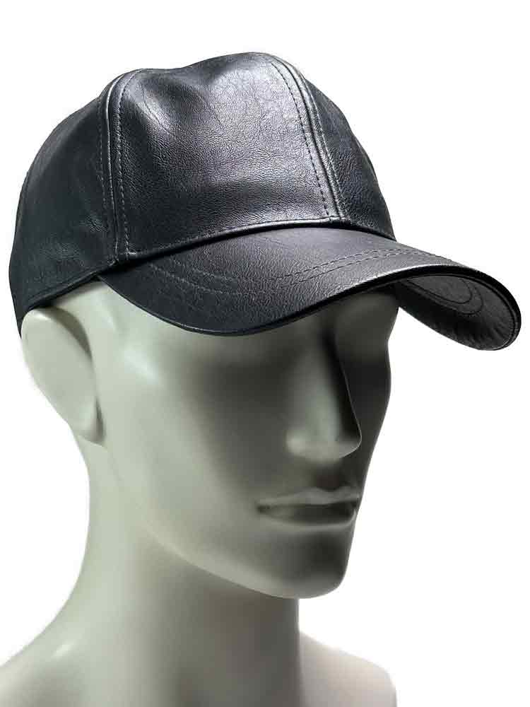 Mister B Baseballcap Leder schwarz