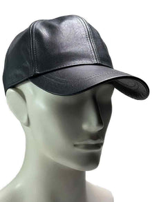 Mister B Baseballcap Leder schwarz
