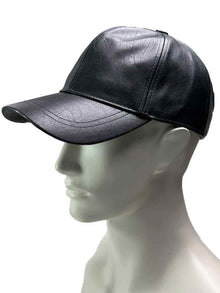 Mister B Baseballcap Leder schwarz