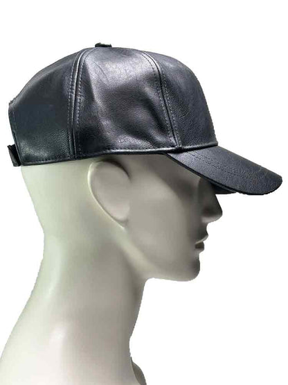 Mister B Baseballcap Leder schwarz