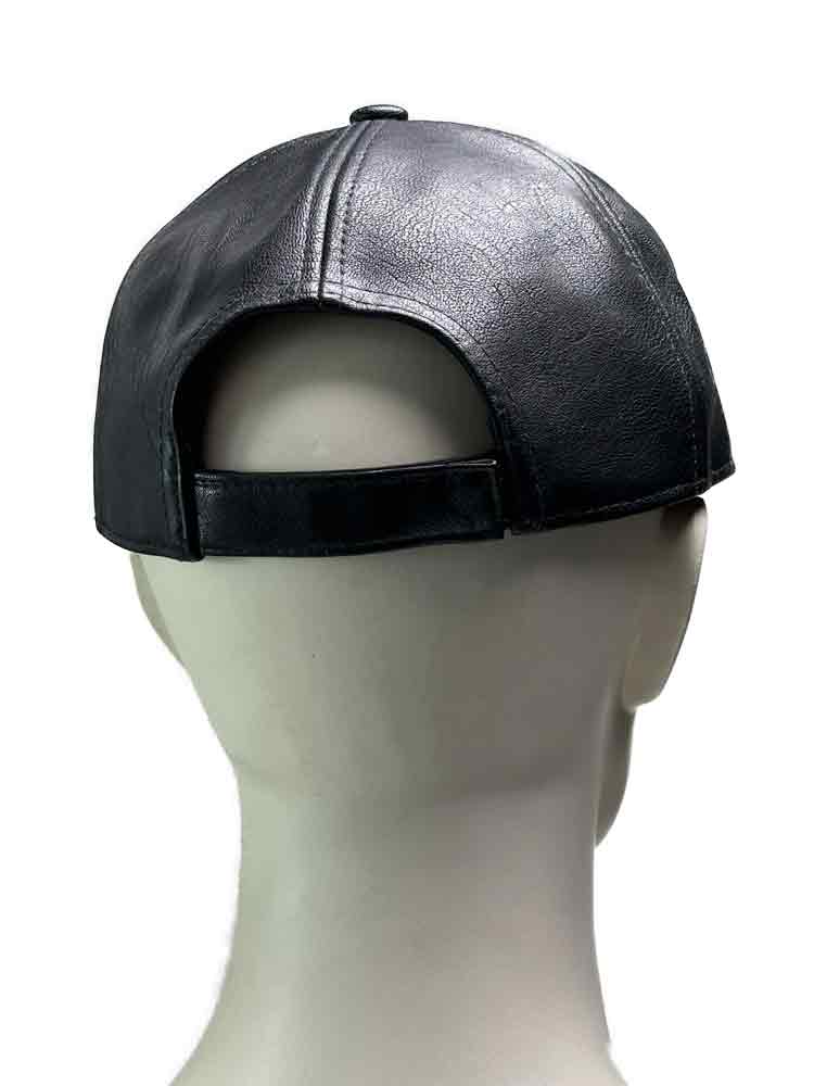 Mister B Baseballcap Leder schwarz