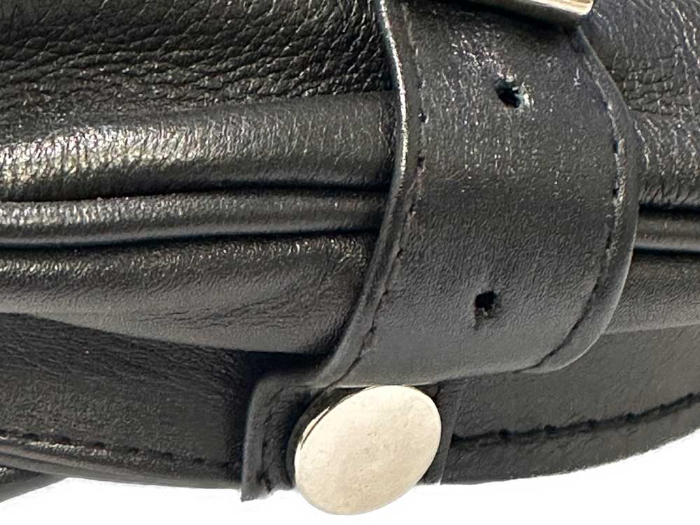 Mister B Leder-Biker-Kappe schwarz