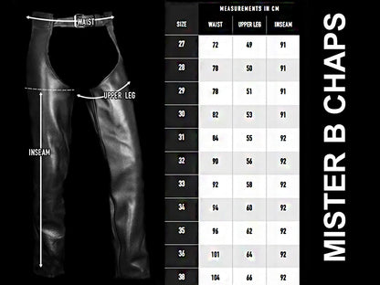 Mister B Leder Chaps schwarz