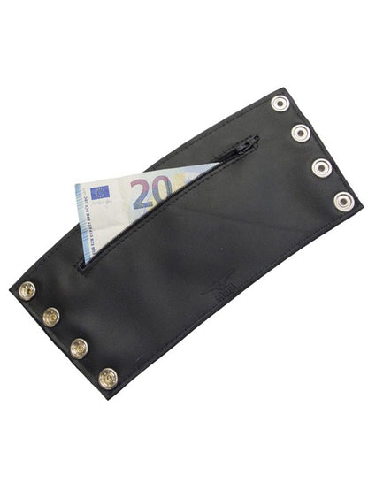 MISTER B Leder Gauntlet Wallet schwarz