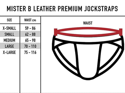 Mister B Leder Premium Jock - schwarz-rot