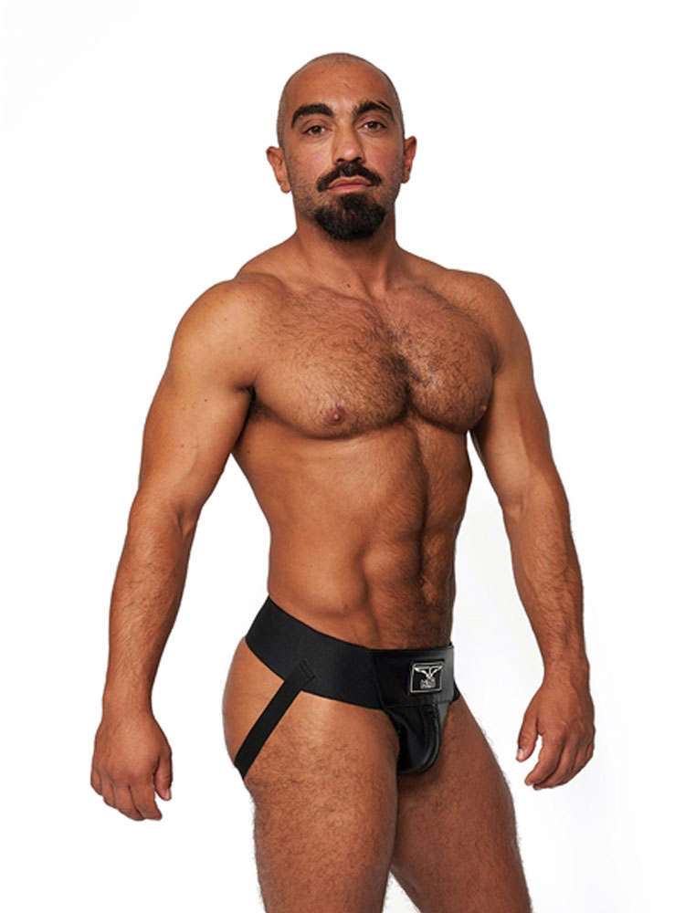 Mister B Leder Premium Jock - schwarz-schwarz