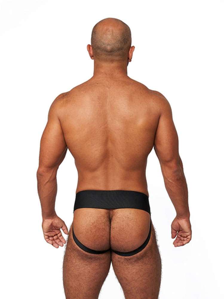Mister B Leder Premium Jock - schwarz-schwarz