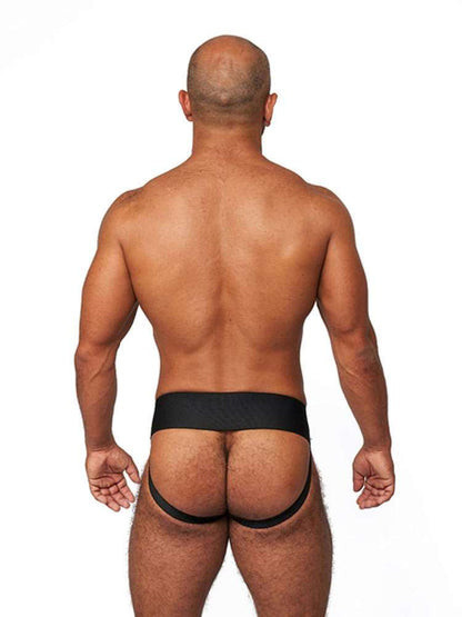 Mister B Leder Premium Jock - schwarz-weiss