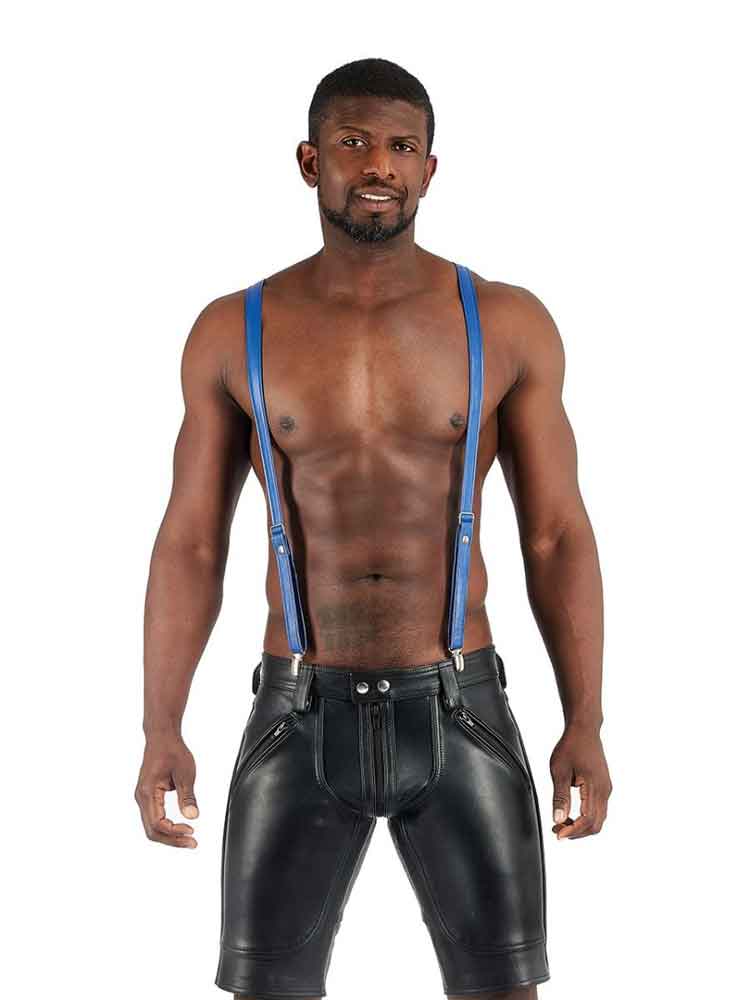 Mister B Lederhosenträger blau