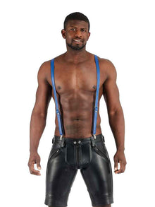 Mister B Lederhosenträger blau