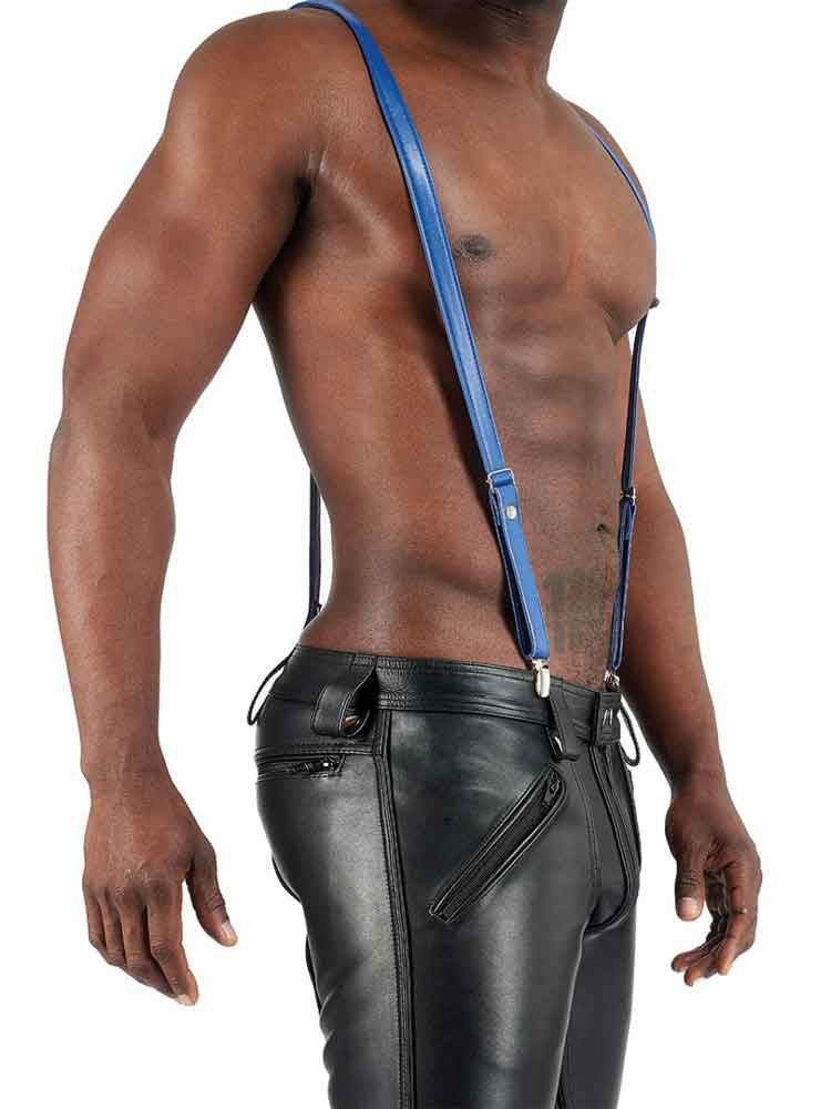 Mister B Lederhosenträger blau