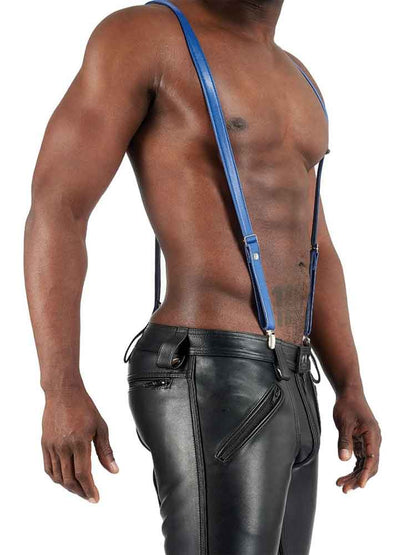 Mister B Lederhosenträger blau