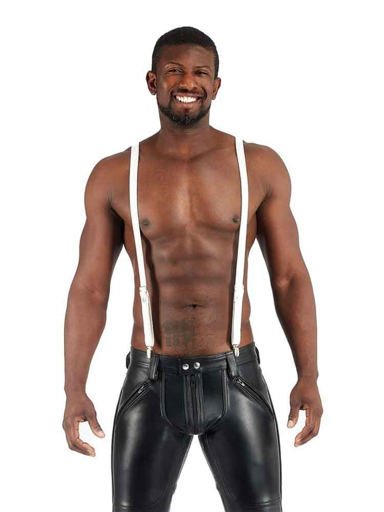 Mister B Lederhosenträger WEISS