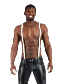 Mister B Lederhosenträger WEISS